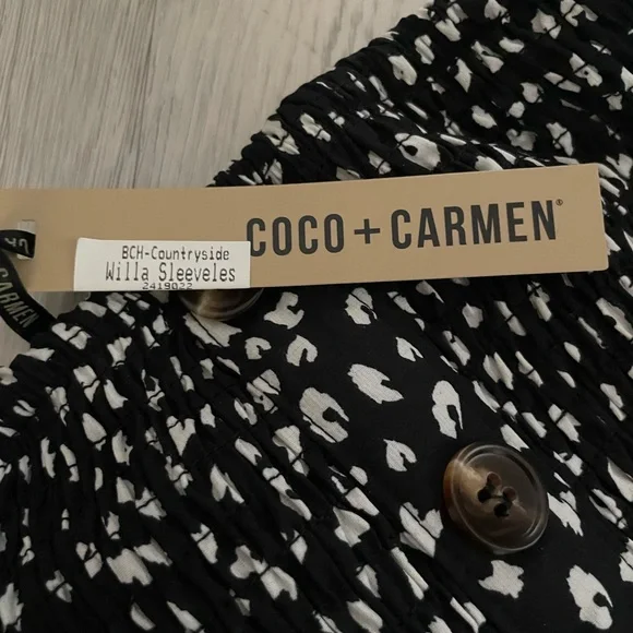 Coco + Carmen Strapless Black and White Jumpsuit - Picture 2 of 3